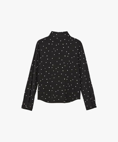 ドット ジャージー 長袖 ブラウス "Boys Boys"