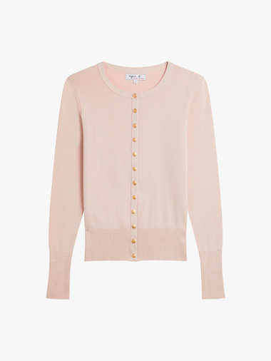 コットン ニット 長袖 カーディガンプレッション "Snapy"