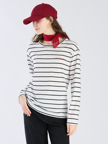 【Outlet】To b. by agnes b.× green label relaxing ロゴ ボーダー ロングスリーブTシャツ