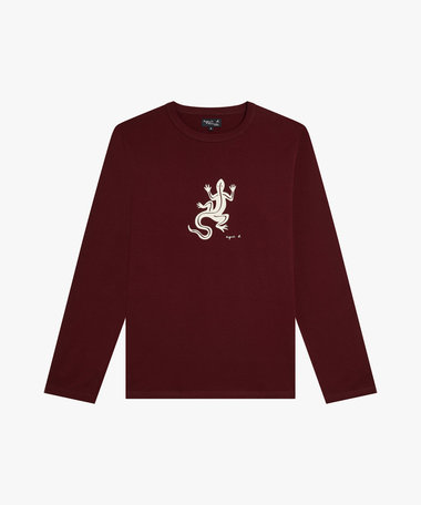 メンズ アイコニック プリント 長袖 Tシャツ "Lezard"