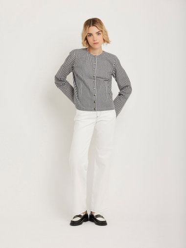 ギンガムチェック コットン 長袖 シャツカーディガン