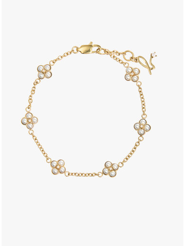 フラワーチャーム パール ブレスレット "Double bloom"