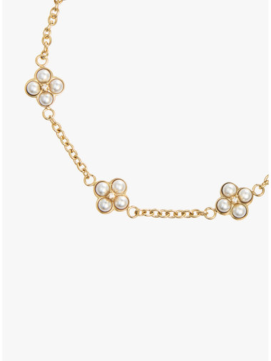 フラワーチャーム パール ブレスレット "Double bloom"