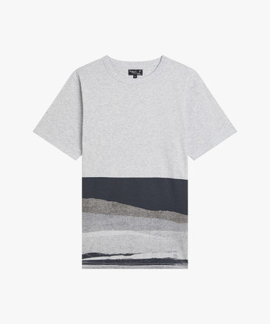 メンズ プリント オーガニックコットン 半袖 アーティストTシャツ "Aurore de la Marinerie"