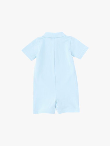 ベビー "b." ロゴ 刺繍 コットン 半袖 ロンパース "Lezard"