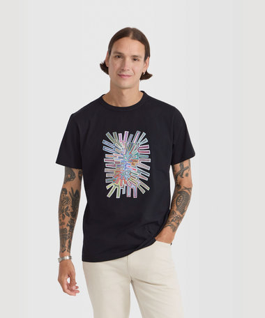 メンズ プリント コットン 半袖 アーティスト Tシャツ "Mel Bernstine"