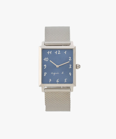 シルバー ステンレス スクエア ウォッチ "Marcello"