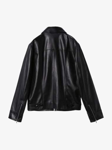 メンズ ディップド ラムスキンレザー ジャケット "Leslie"