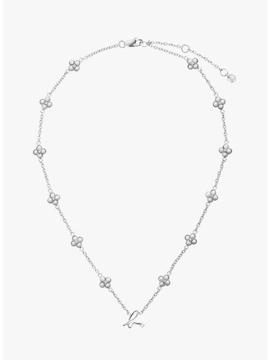 "b."ロゴ フラワーモチーフ パール ネックレス "Double bloom"