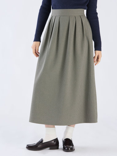 【Outlet】WW57 JUPE チェックタックロングスカート