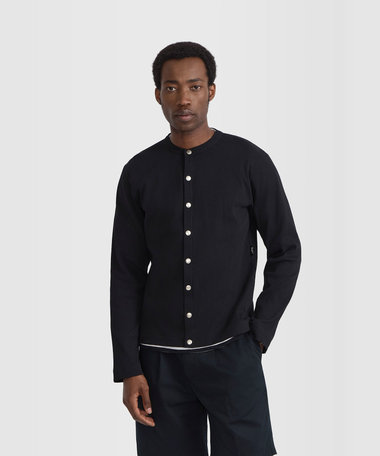 メンズ コットン リブ カーディガンプレッション