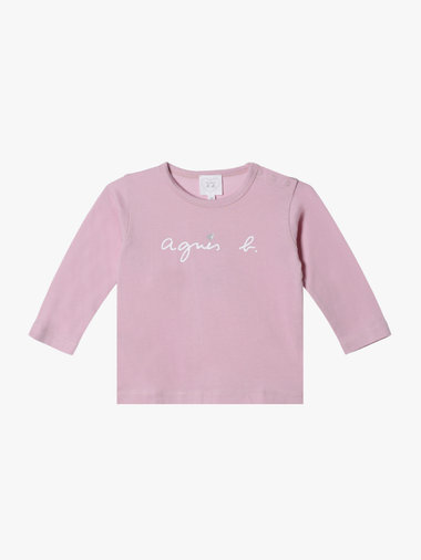 ベビー ロゴ ハート プリント コットン 長袖 Tシャツ