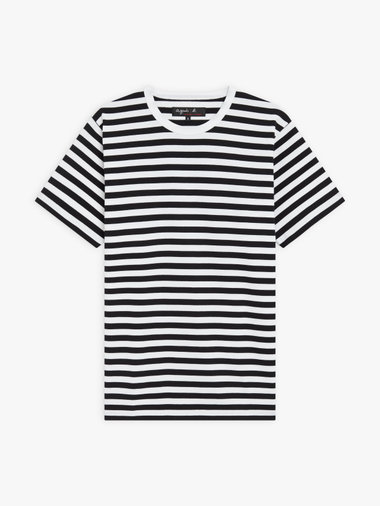 メンズ コットン 細ボーダー 半袖Tシャツ "Coulos"