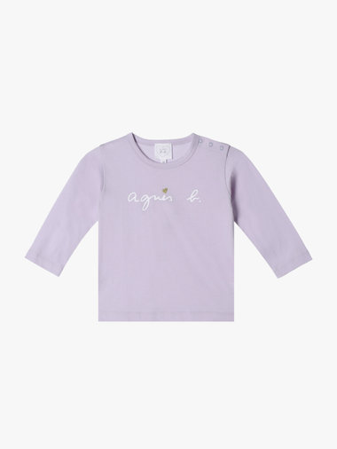 ベビー ロゴ ハート プリント コットン 長袖 Tシャツ