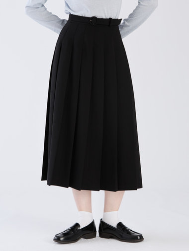 【Outlet】ダブルクロス プリーツ スカート