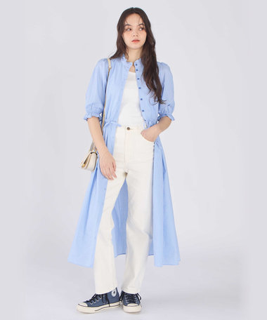 ギンガムチェック コットン フリル ワンピース