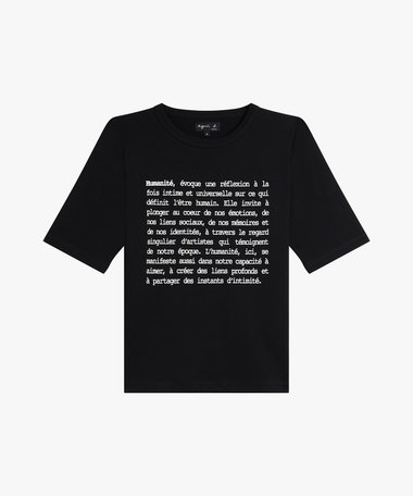 メッセージ プリント オーガニックコットン 5分丈 Tシャツ "Brando"