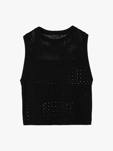 【Outlet】コットン オープンワーク ニット プルオーバー