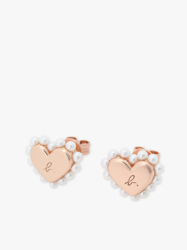 ハート パール スタッド ピアス "Timeless Love"