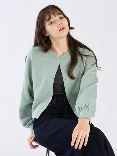 【Outlet】コットン ブラッシュド プリティ カーディガン