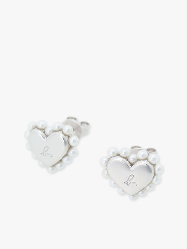 ハート パール スタッド ピアス "Timeless Love"