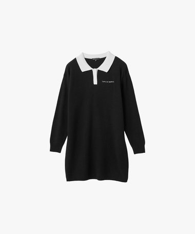 WEBスペシャル ロゴ バイカラー ポロニット ミニワンピース