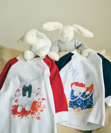 ベビー ラグラン コットン 長袖 Tシャツ