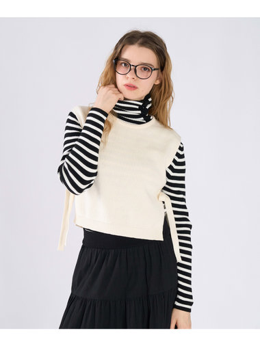 コットン サイドリボン ベスト