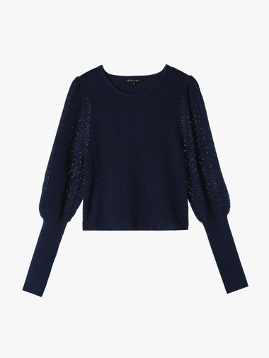 【Outlet】WW60 PULLOVER リブ x オープンワークスリーブプルオーバー