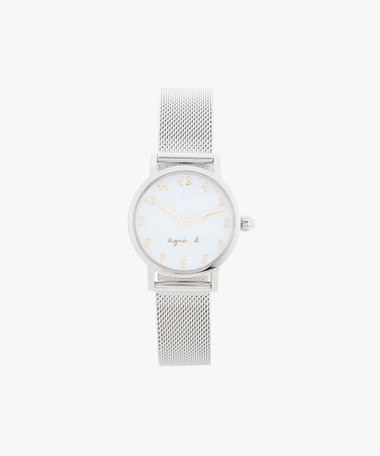 シルバー ステンレス ラウンド ウォッチ "Marcello"