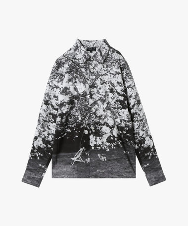 【by R 限定品】agnes b. フォトプリント コットン 長袖 ブラウス