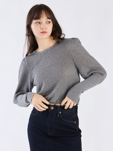 【Outlet】WW60 PULLOVER リブ x オープンワークスリーブプルオーバー