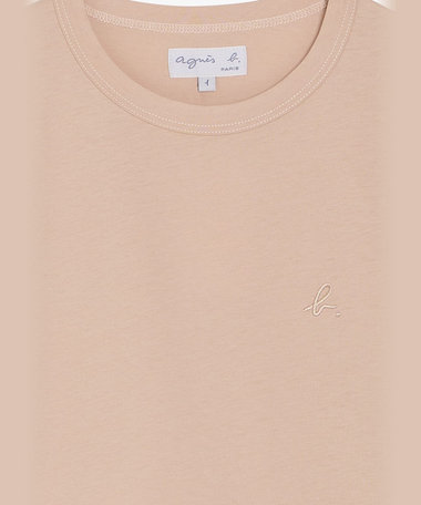 "b" ロゴ 刺繍 コットン 半袖 Tシャツ "b. style"
