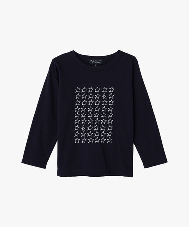 キッズ "b." ロゴ コットン 長袖 Tシャツ "Etoile"