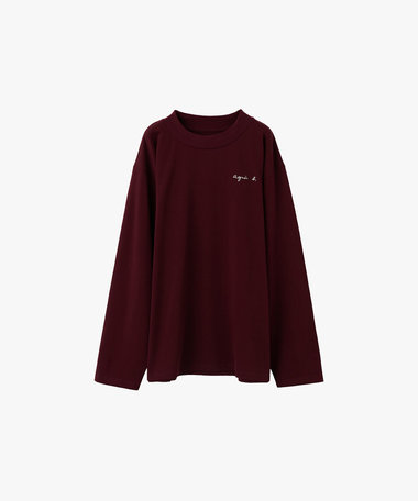 メンズ ロゴ 刺繍 コットン 長袖 Tシャツ "Horace"