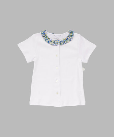 キッズ フラワープリント コットン 半袖 ブラウス