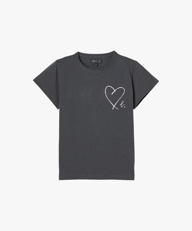 "b."ロゴ ハート プリント コットン 半袖 Tシャツ "Brando"