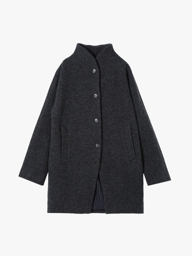 ウール ハイネック ロング コート "Jova"