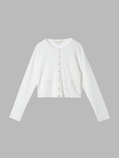 【Outlet】コットン リブ ジャージー カーディガン
