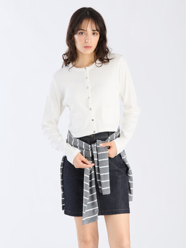 【Outlet】コットン リブ ジャージー カーディガン