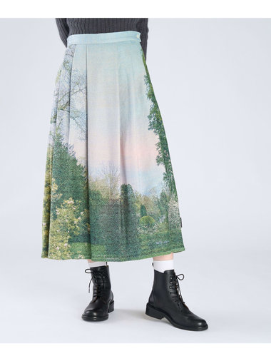 フォトプリント ロング フレアスカート "Jardin"