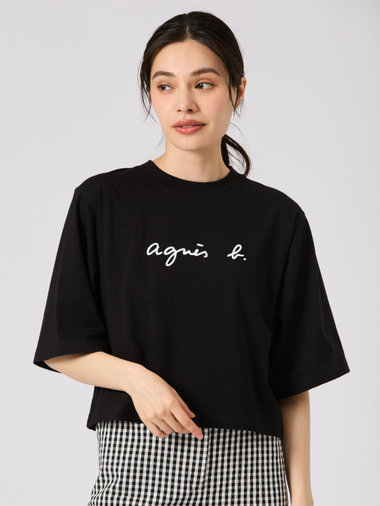 ロゴ コットン 5分袖 Tシャツ "Yoko"