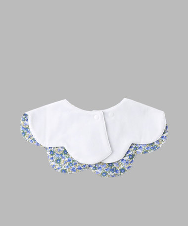 ベビー フラワープリント ロゴ刺繍 コットン リバーシブル スタイ