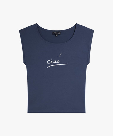 メッセージプリント コットン 半袖 Tシャツ "Ciao"