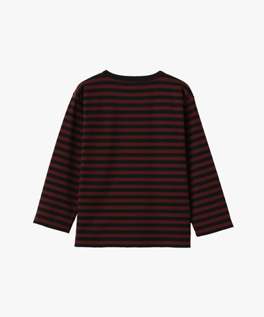 細ボーダー コットン 七分袖 Tシャツ "Lil Cool"