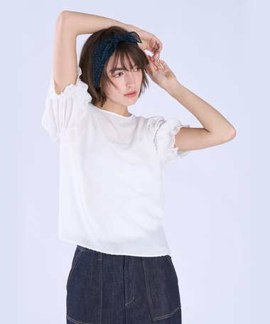 カット ドビー フリル ブラウス