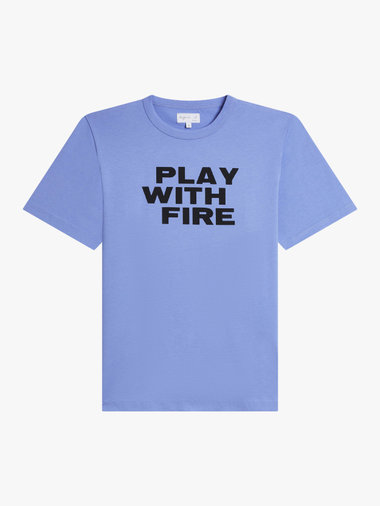 プリント コットン 半袖 Tシャツ "Play with Fire"