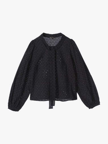 【Outlet】コットンフラワーレースブラウス