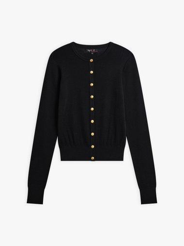 【Outlet】ウール ジャージー フィンガーレス カーディガンプレッション