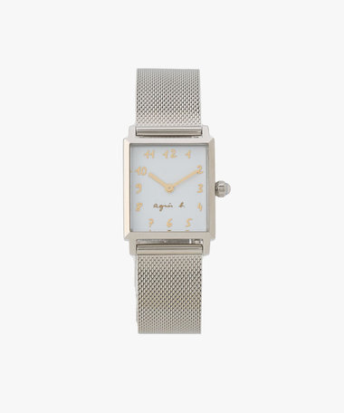 シルバー ステンレス スクエア ウォッチ "Marcello"